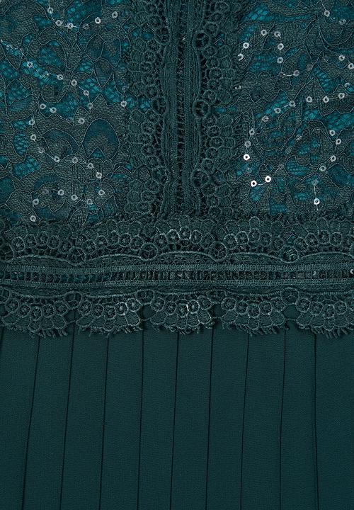 MILLA - Lace pleated dress - teal