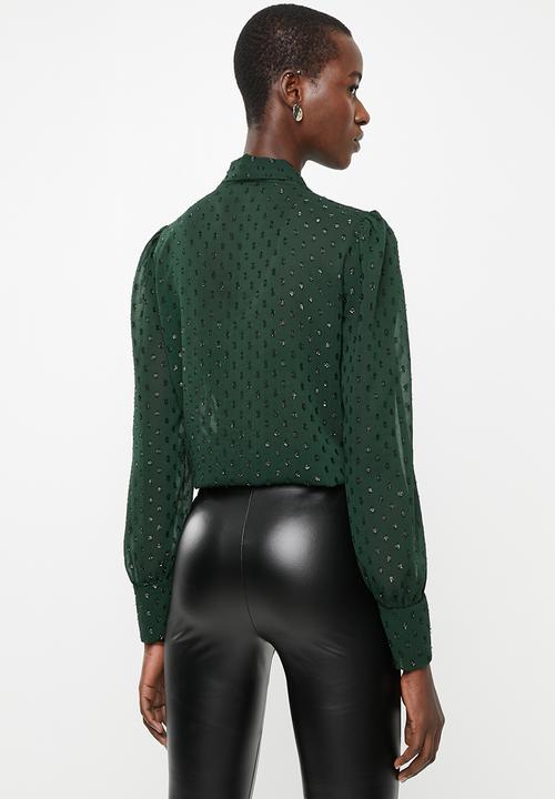 MILLA - Kitty bow blouse - green