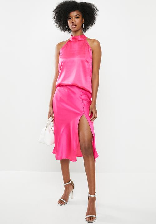 Glamorous - Halter sateen top - pink