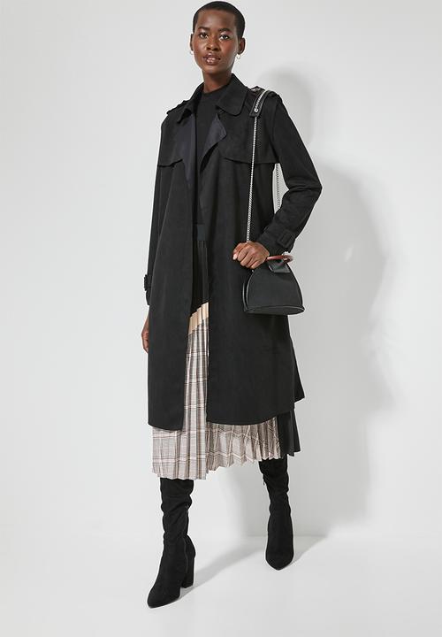 Superbalist - Suedette trench - black 