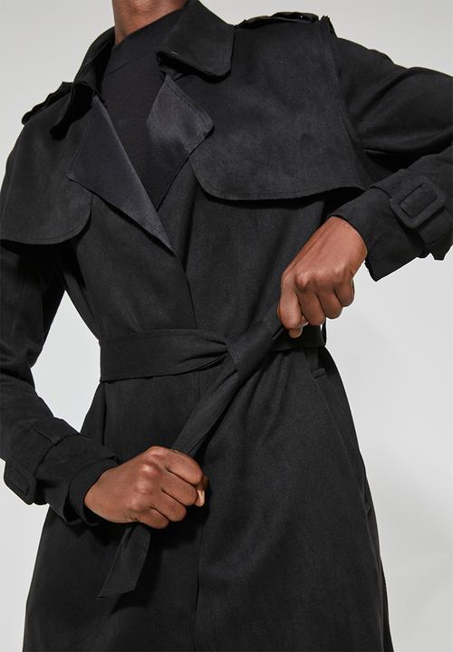 Superbalist - Suedette trench - black 