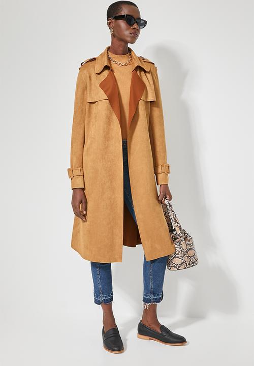 Superbalist - Suedette trench - camel 