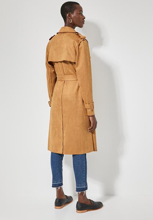 Superbalist - Suedette trench - camel 