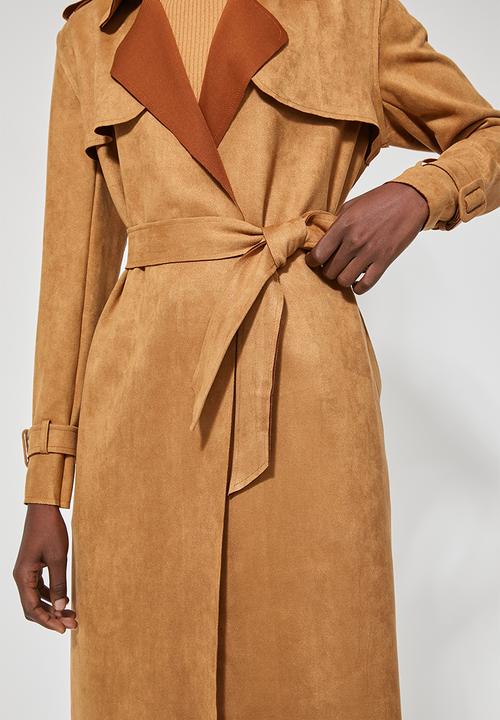 Superbalist - Suedette trench - camel 