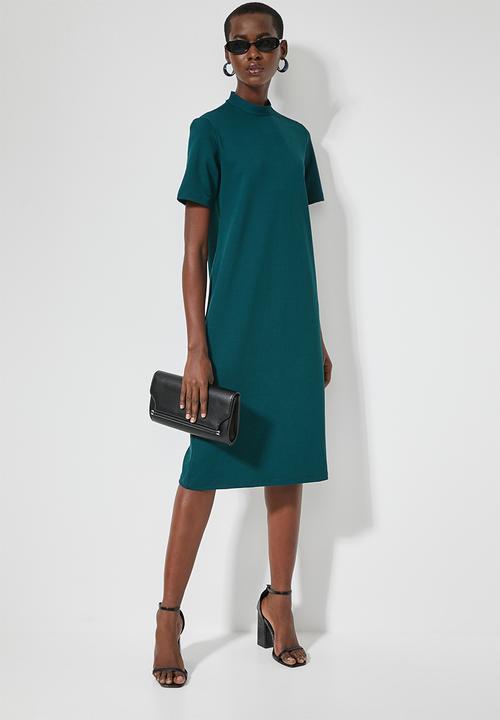 Superbalist - Hi neck shift dress - teal