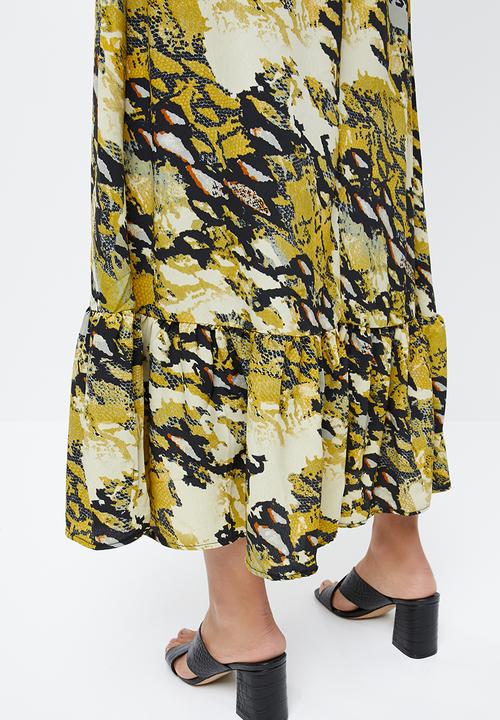 edit - Soft tiered midi dress - multi