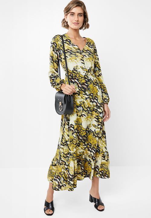 edit - Soft tiered midi dress - multi