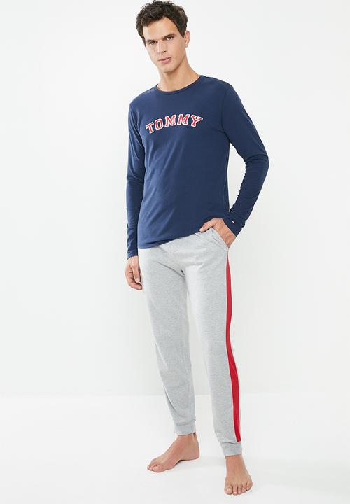Tommy Hilfiger - Jersey panel pant - grey & red