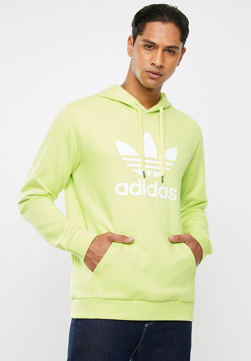 green adidas hoodie yellow logo