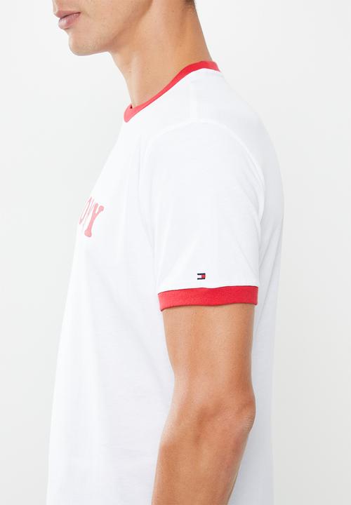 Tommy Hilfiger - Essential short sleeve tee logo - white & red