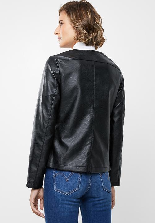 edit - Pu biker jacket - black