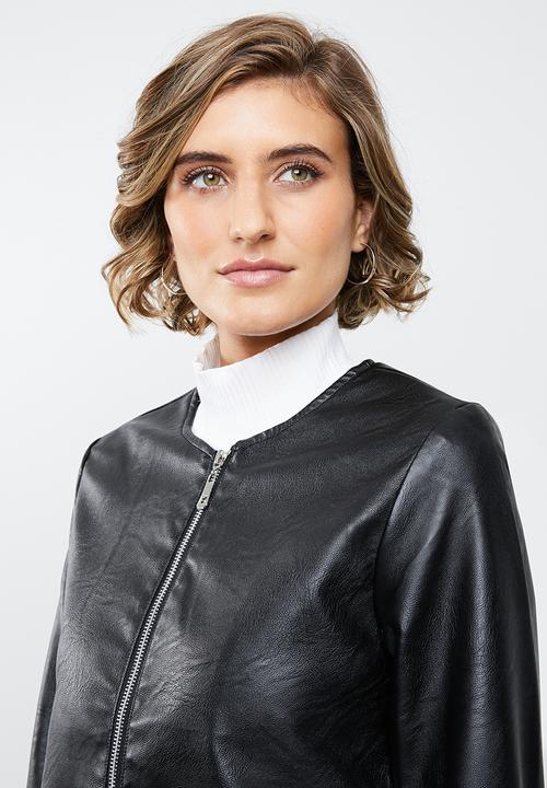 edit - Pu biker jacket - black