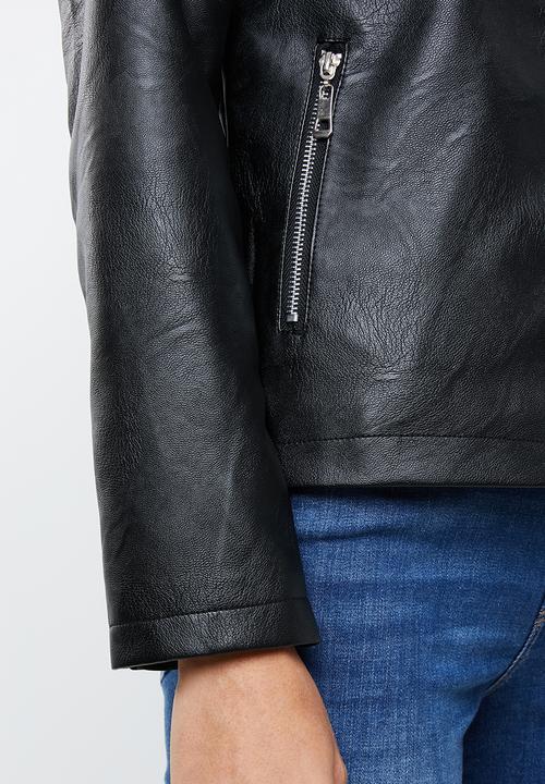 edit - Pu biker jacket - black