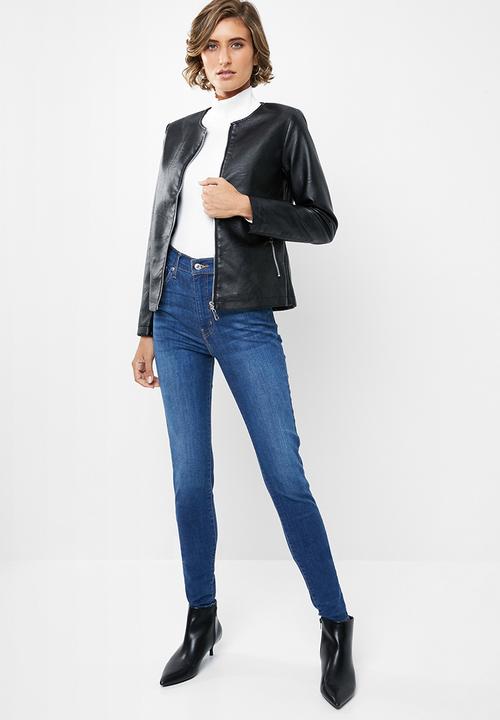 edit - Pu biker jacket - black