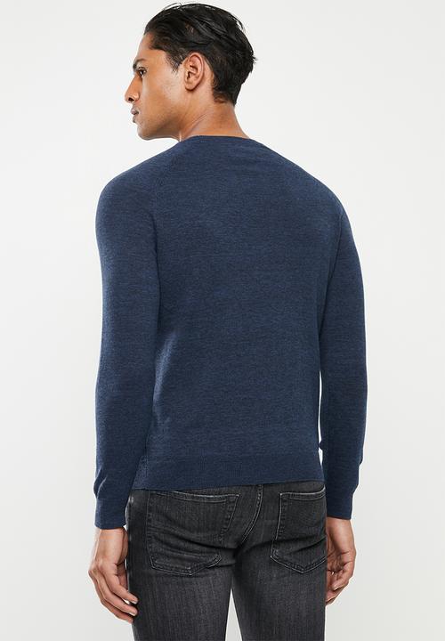 Superdry. - Orange label cotton crew sweater - blue