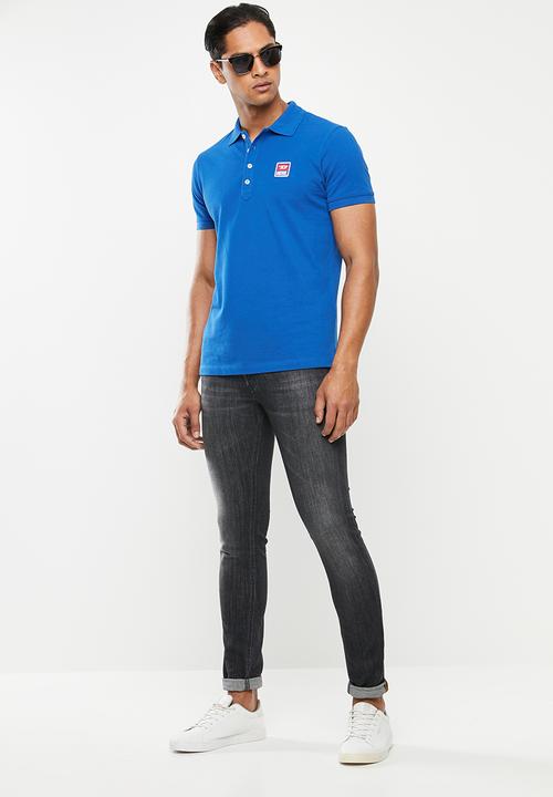 Diesel  - Kal patch short sleeve golfer - blue