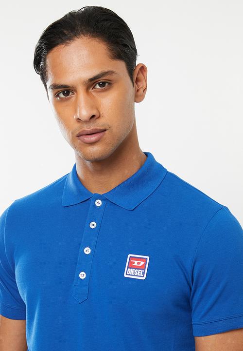 Diesel  - Kal patch short sleeve golfer - blue