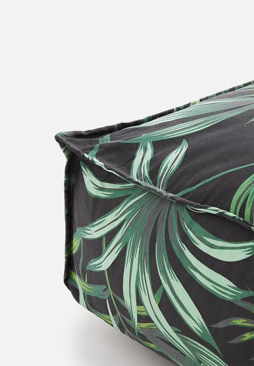 Sixth Floor - Monteverde floor cushion - green & black