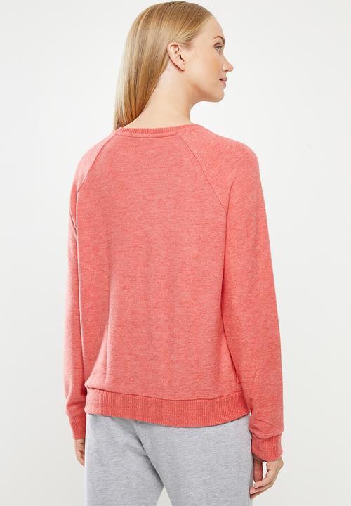 Cotton On - Supersoft pocket crew - cherry red 