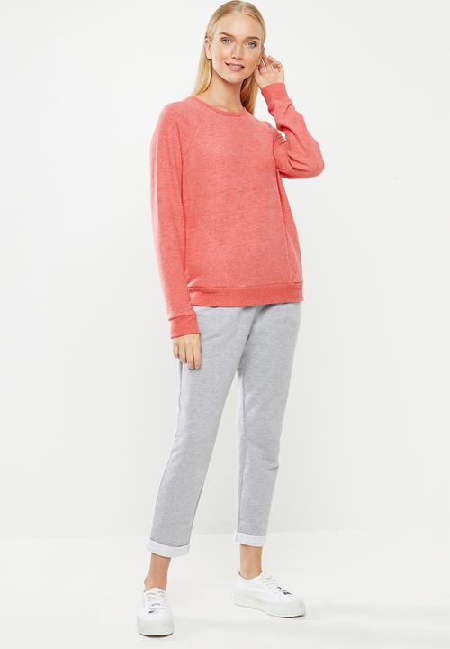 Cotton On - Supersoft pocket crew - cherry red 