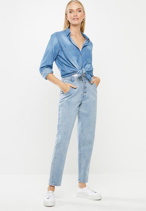 Cotton On - Denim shirt - washed mid blue
