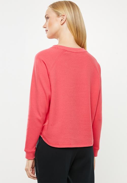 Cotton On - Raglan cropped waffle top - washed red