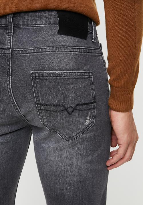 POLO - Andre tapered leg denim - charcoal