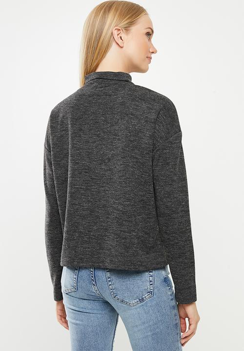 Vero Moda - East long sleeve high neck top - grey