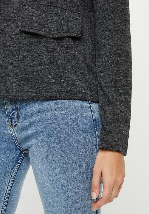 Vero Moda - East long sleeve high neck top - grey
