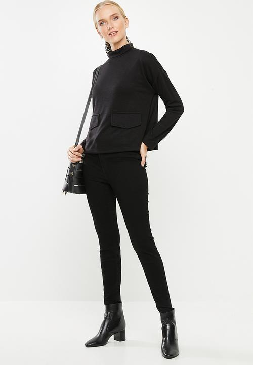 Vero Moda - East long sleeve high neck top - black