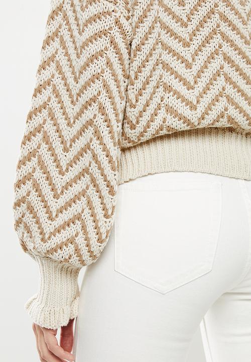 Vero Moda - Bantex long sleeve highneck top - brown & neutral
