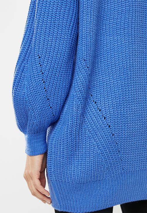 Vero Moda - Glendora siska long sleeve high neck blouse - blue