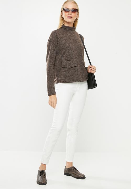 Vero Moda - East long sleeve high neck top - brown