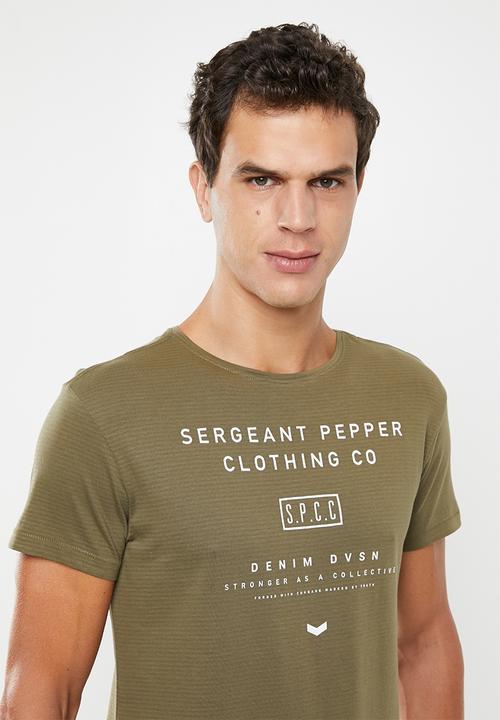 S.P.C.C - Fulton side slit logo tee - khaki