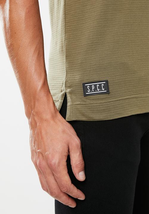 S.P.C.C - Fulton side slit logo tee - khaki