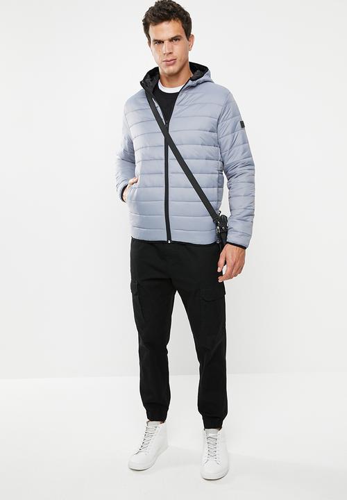 Jack & Jones - Eric hooded puffer - grey