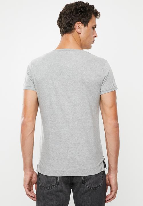 S.P.C.C - Crawford side slit logo tee - grey