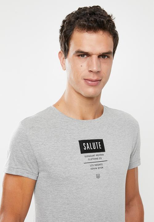 S.P.C.C - Crawford side slit logo tee - grey