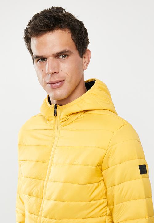 Jack & Jones - Eric hooded puffer - yellow