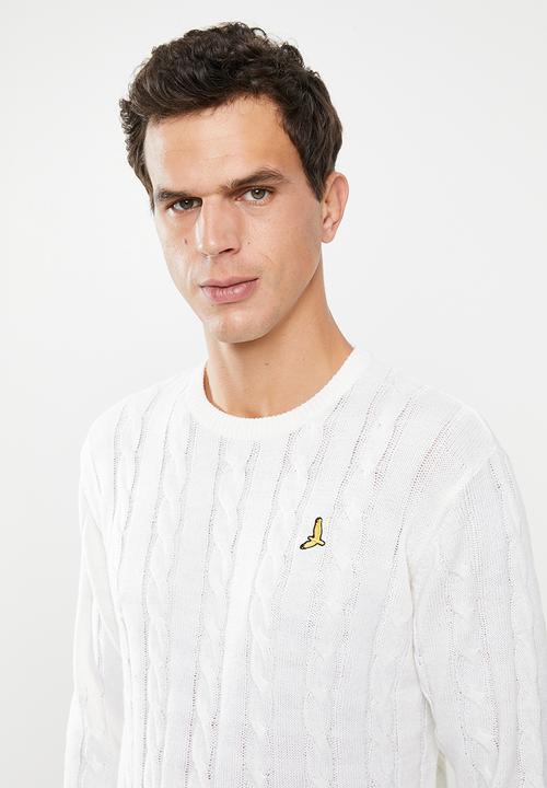 Brave Soul - Maois crew knit - white