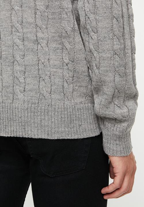 Brave Soul - Maois crew knit - grey