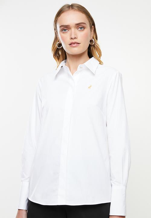 POLO - Arabelle concealed front shirt - white