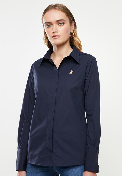 POLO - Arabelle concealed front shirt - navy