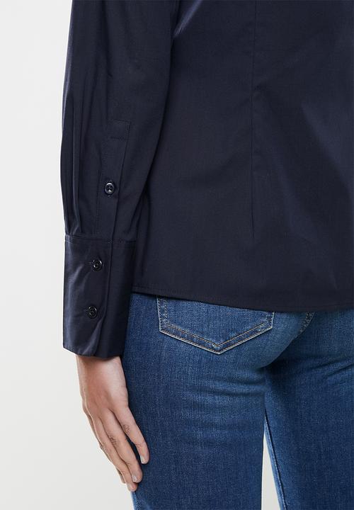 POLO - Arabelle concealed front shirt - navy