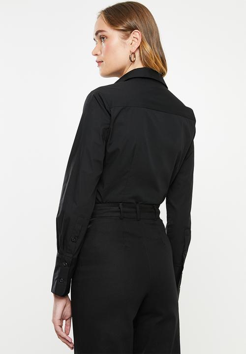 POLO - Arabelle concealed front shirt - black