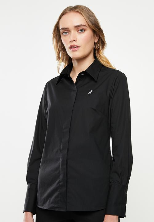 POLO - Arabelle concealed front shirt - black