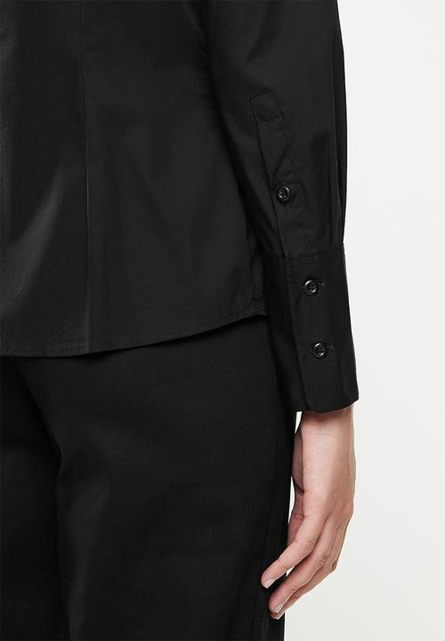 POLO - Arabelle concealed front shirt - black