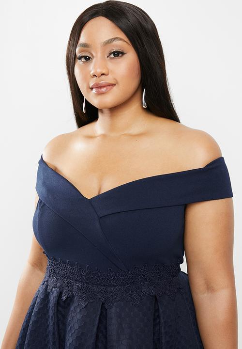 MILLA - Airtech bardot dress - navy