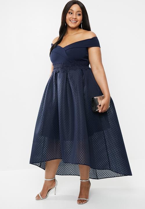 MILLA - Airtech bardot dress - navy