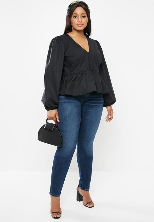 Glamorous - Plus v-neck blouse - black